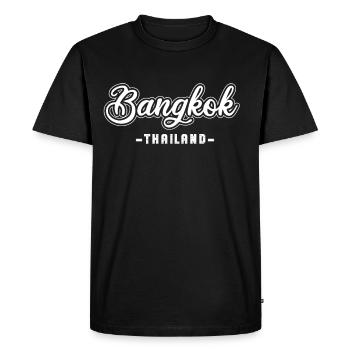 Vintage Thailand Vacation Asia Sunset Bangkok - Men's Premium Organic T-Shirt - black - Front - Nico (187cm)
