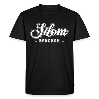 Vintage Thailand Asia Sunset Bangkok Silom - Men's Premium Organic T-Shirt - black - Front - Nico (187cm)