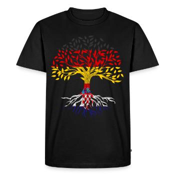 Roots Tree Germany Croatia - Men's Premium Organic T-Shirt - black - Front - Nico (187cm)