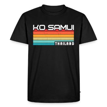Vintage Thaïlande Vacances Asie Coucher de soleil Ko Samui - T-shirt Premium bio Homme - noir - Devant - Nico (187cm)