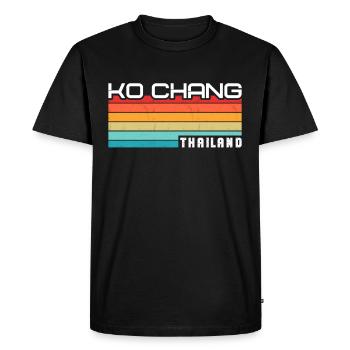 Vintage Thailand Vacation Asia Sunset Ko Chang - Men's Premium Organic T-Shirt - black - Front - Nico (187cm)
