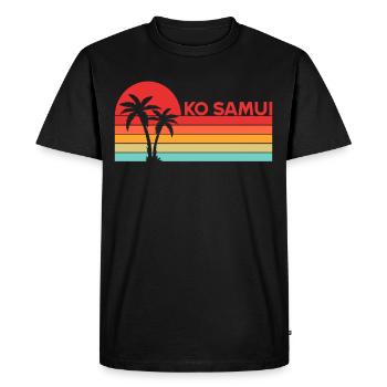 Vintage Thaïlande Vacances Asie Coucher de soleil Ko Samui - T-shirt Premium bio Homme - noir - Devant - Nico (187cm)