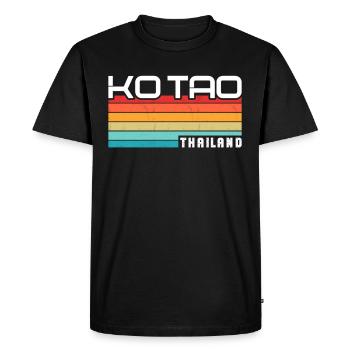 Vintage Thailand Vacation Asia Sunset Ko Tao - Men's Premium Organic T-Shirt - black - Front - Nico (187cm)