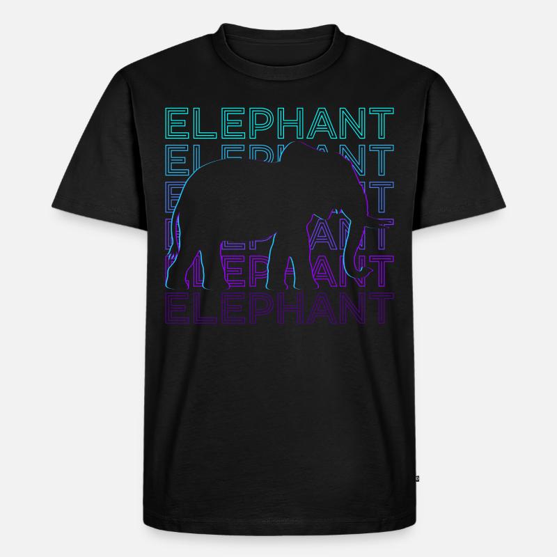 Elefant Retro Geschenk - Männer Premium Bio T-Shirt - Schwarz