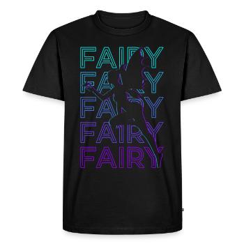 Cadeau Rétro Fée - T-shirt Premium bio Homme - noir - Devant - Nico (187cm)
