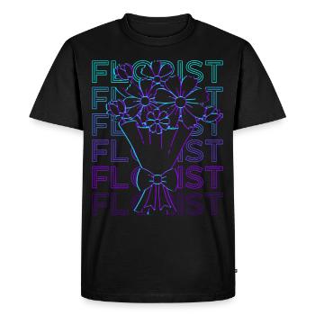 Florist Floristry Retro Gift - Men's Premium Organic T-Shirt - black - Front - Nico (187cm)