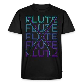 Flûte Flûtiste Retro Cadeau - T-shirt Premium bio Homme - noir - Devant - Nico (187cm)