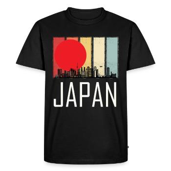 Japan Skyline Tokyo Temple Sunrise - Men's Premium Organic T-Shirt - black - Front - Nico (187cm)