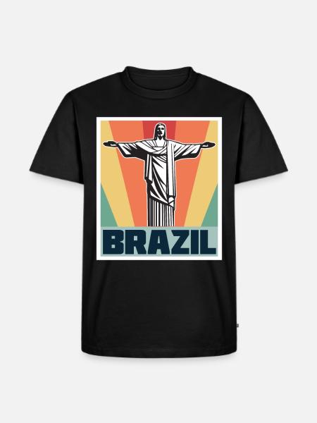 Brasil Retro Cristo Redentor Cristo Redentor Estatua del Redentor Río - Camiseta prémium ecológica para hombre - negro