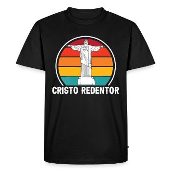 Christ Cristo Redentor Brazil Rio de Janeiro - Men's Premium Organic T-Shirt - black - Front - Nico (187cm)