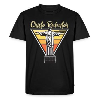 Cristo Redentor Brazil Rio Christ the Redeemer Statue - Men's Premium Organic T-Shirt - black - Front - Nico (187cm)