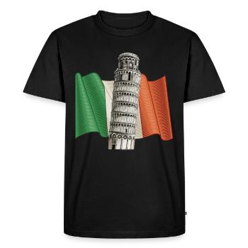 Leaning Tower of Pisa Italy Flag Tuscany - Men's Premium Organic T-Shirt - black - Front - Nico (187cm)