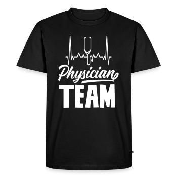 Équipe médicale Médecin Médecin Médecin Médecine Médecine - T-shirt Premium bio Homme - noir - Devant - Nico (187cm)