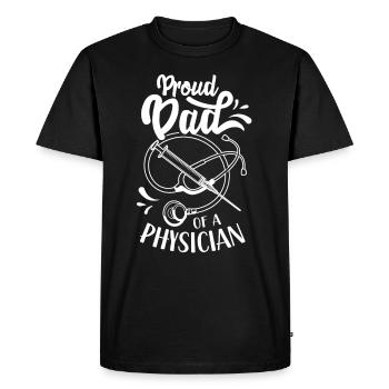 Fier père d’un médecin médecin médecin - T-shirt Premium bio Homme - noir - Devant - Nico (187cm)