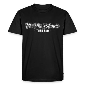 Vintage Thailand Asia Sunset Phi Phi Islands - Men's Premium Organic T-Shirt - black - Front - Nico (187cm)