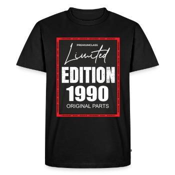Limited Edition 1990 - Men's Premium Organic T-Shirt - black - Front - Nico (187cm)
