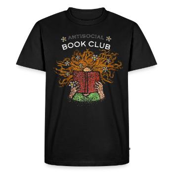 Books Introverted Book Lovers Novels Book Club - Men's Premium Organic T-Shirt - black - Front - Nico (187cm)