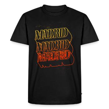 Madrid Spain City Skyline Home Font - Men's Premium Organic T-Shirt - black - Front - Nico (187cm)