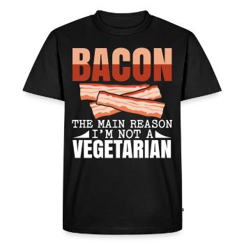 Bacon La principale raison pour laquelle je n’ai pas de végétarien - T-shirt Premium bio Homme - noir - Devant - Nico (187cm)