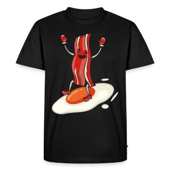 Baconholic Meat Lover Bacon Eater Keto Ketog - T-shirt Premium bio Homme - noir - Devant - Nico (187cm)