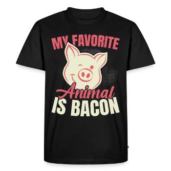 Mon animal préféré est l’amateur de viande de bacon Spec - T-shirt Premium bio Homme - noir - Devant - Nico (187cm)