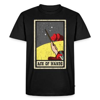 Ace of The Rods Tarot Card Shaman Divination - Men's Premium Organic T-Shirt - black - Front - Nico (187cm)