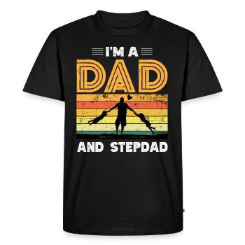 Je suis un père et beau-père beau-père - T-shirt Premium bio Homme - noir - Devant - Nico (187cm)