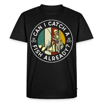 Can I finally catch a fish? Fisherman - Men's Premium Organic T-Shirt - black - Front - Nico (187cm)
