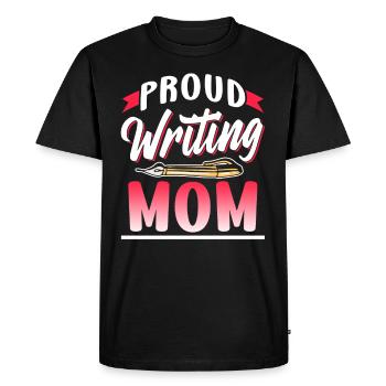 Fière Écriture Mère Écrivain Auteur - T-shirt Premium bio Homme - noir - Devant - Nico (187cm)