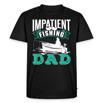 Impatient Father Fishing Fishing Fishermen - Men's Premium Organic T-Shirt - black - Front - Nico (187cm)
