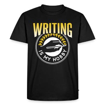 Writing is my hobby writer author - Men's Premium Organic T-Shirt - black - Front - Nico (187cm)