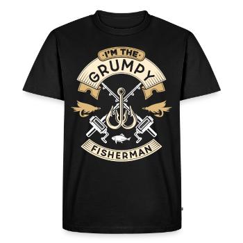 I Am The Grumpy Fisherman Fishing Fishing - Men's Premium Organic T-Shirt - black - Front - Nico (187cm)