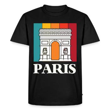 Paris Arc de Triomphe Place Charles France - T-shirt Premium bio Homme - noir - Devant - Nico (187cm)