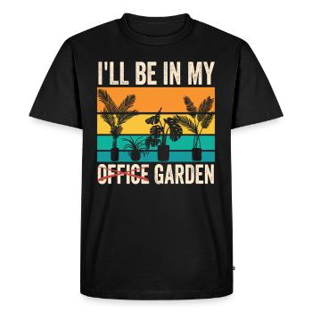 I Will Be In My Office In the Garden Plant - Men's Premium Organic T-Shirt - black - Front - Nico (187cm)