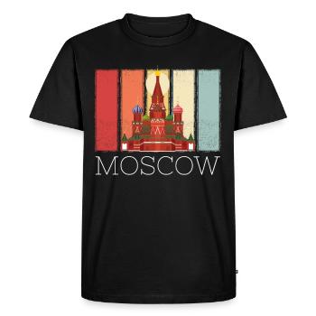 Cathédrale de Moscou Basile Russie Rétro - T-shirt Premium bio Homme - noir - Devant - Nico (187cm)