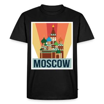 Cathédrale de Moscou Basile Rétro Chrétiens Russie - T-shirt Premium bio Homme - noir - Devant - Nico (187cm)