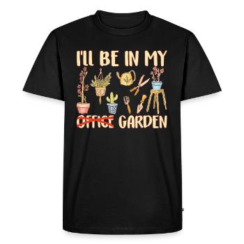 I Will Be In My Office In the Garden Plant - Men's Premium Organic T-Shirt - black - Front - Nico (187cm)
