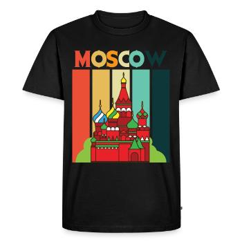 Cathédrale rétro de Moscou Russie - T-shirt Premium bio Homme - noir - Devant - Nico (187cm)