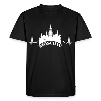 Moscou Heartbeat Russie Russes - T-shirt Premium bio Homme - noir - Devant - Nico (187cm)