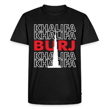 Burj Khalifa EAU Moyen-Orient Dubaï Désert - T-shirt Premium bio Homme - noir - Devant - Nico (187cm)