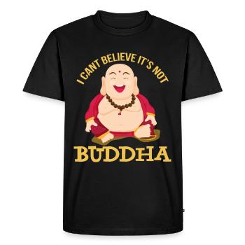 Fat Buddha Asia Religion Meditation - Men's Premium Organic T-Shirt - black - Front - Nico (187cm)