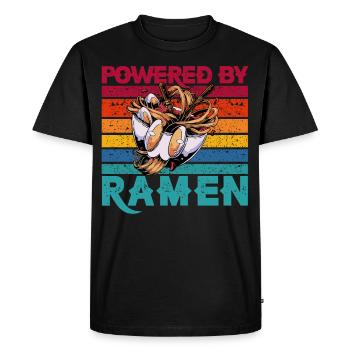 Powered by Ramen - Men's Premium Organic T-Shirt - black - Front - Nico (187cm)
