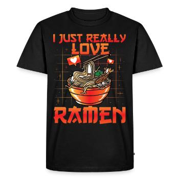 I just really love Ramen - Men's Premium Organic T-Shirt - black - Front - Nico (187cm)