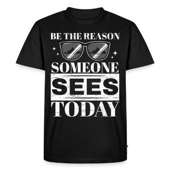 Soyez la raison pour laquelle quelqu’un voit Opti aujourd’hui - T-shirt Premium bio Homme - noir - Devant - Nico (187cm)
