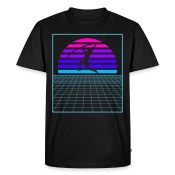 Vaporwave Pole Vaulter Athletics Pole Vault - Men's Premium Organic T-Shirt - black - Front - Nico (187cm)