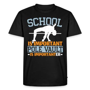 School is important Pole vault is more important - Men's Premium Organic T-Shirt - black - Front - Nico (187cm)