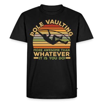 Retro Pole Vaulter Athletics Pole Vault - Men's Premium Organic T-Shirt - black - Front - Nico (187cm)