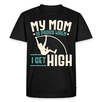 My mother is proud when I come up Stabho - Men's Premium Organic T-Shirt - black - Front - Nico (187cm)