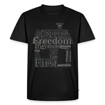 Liberté d’expression - Wordcloud - T-shirt Premium bio Homme - noir - Devant - Nico (187cm)