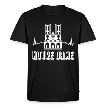 Notre Dame Heartbeat Paris Cathedral - Men's Premium Organic T-Shirt - black - Front - Nico (187cm)